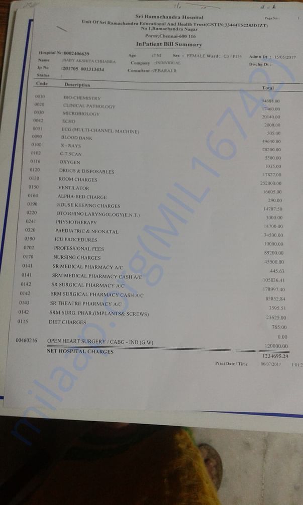 Hospital bill