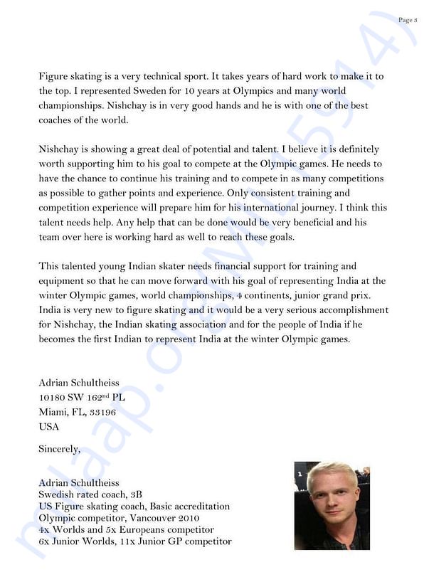 Coach recommendation letter