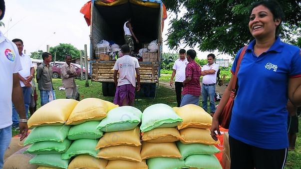 Assam flood relief operation in 2016 at Chirang District