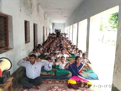students and teachers of village school attending camp,sono,bihar