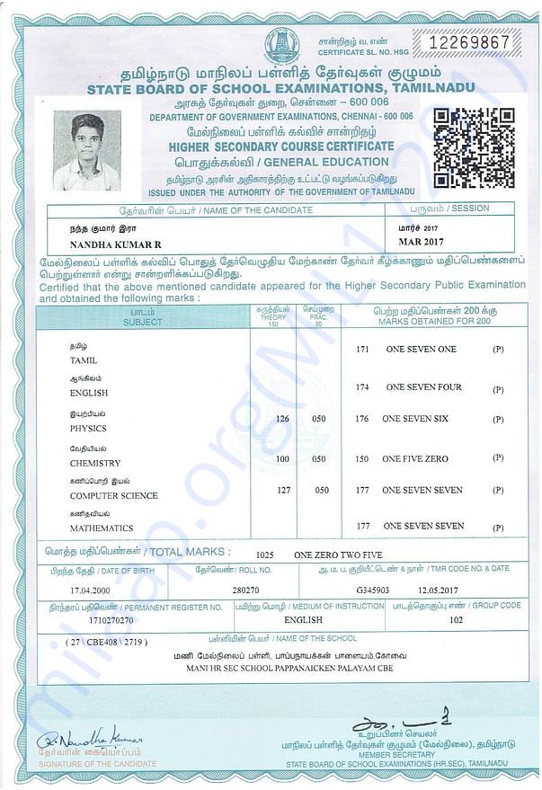 Nandhu_HSC_Marksheet