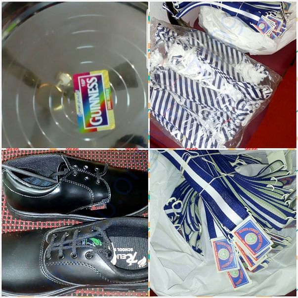 Sample of belt , tie ,shoes and plate (1 kit ) as shown by local shops