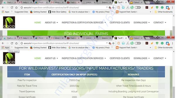 Fee structure for Wild harvest ,managing organic produce marketing.