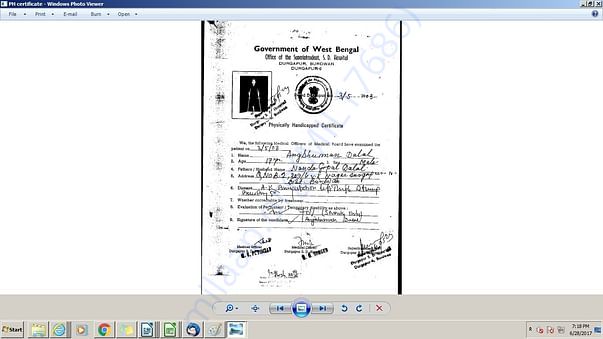 physically challenged certificate