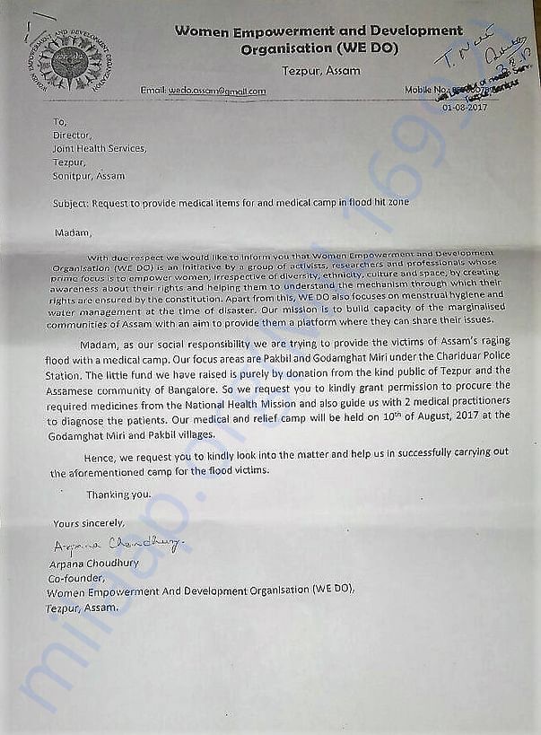 Approval for medical camp by the Director, Joint Health Services