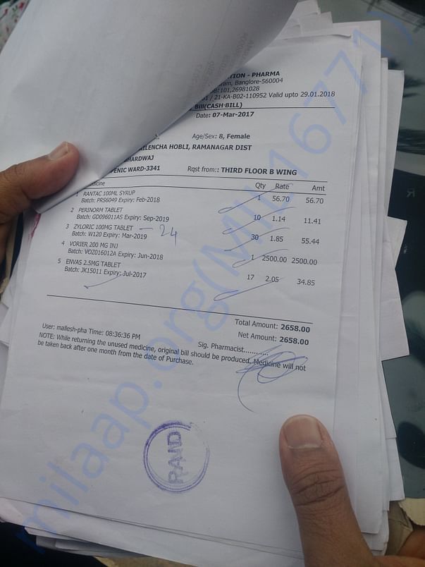 medicine prescription bill
