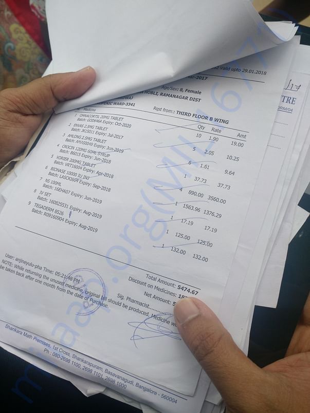 Medicine prescription bill