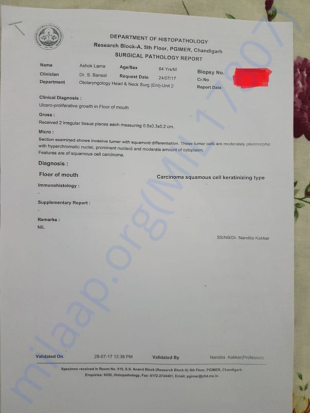 Surgical Pathology report