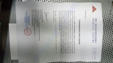 Estimate letter from hospital