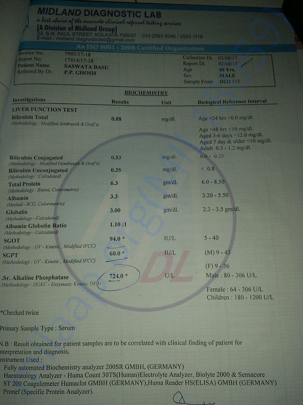 First biochemistry report indicating high ALKALINE PHOSPHATE
