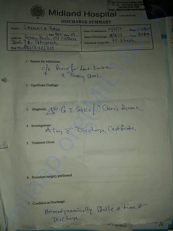Discharge Summary from MIDLAND NURSING HOME