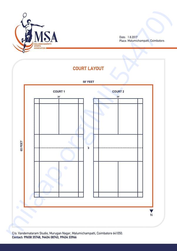 Open Badminton Court Layout