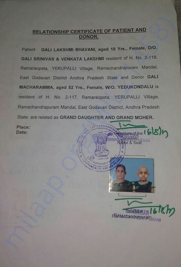 Relationship letter of a donor