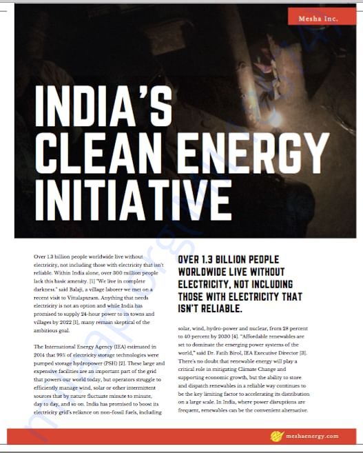 The opportunity - Clean energy projects in India