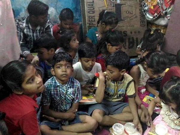 Evening class for Slum Children in Delhi