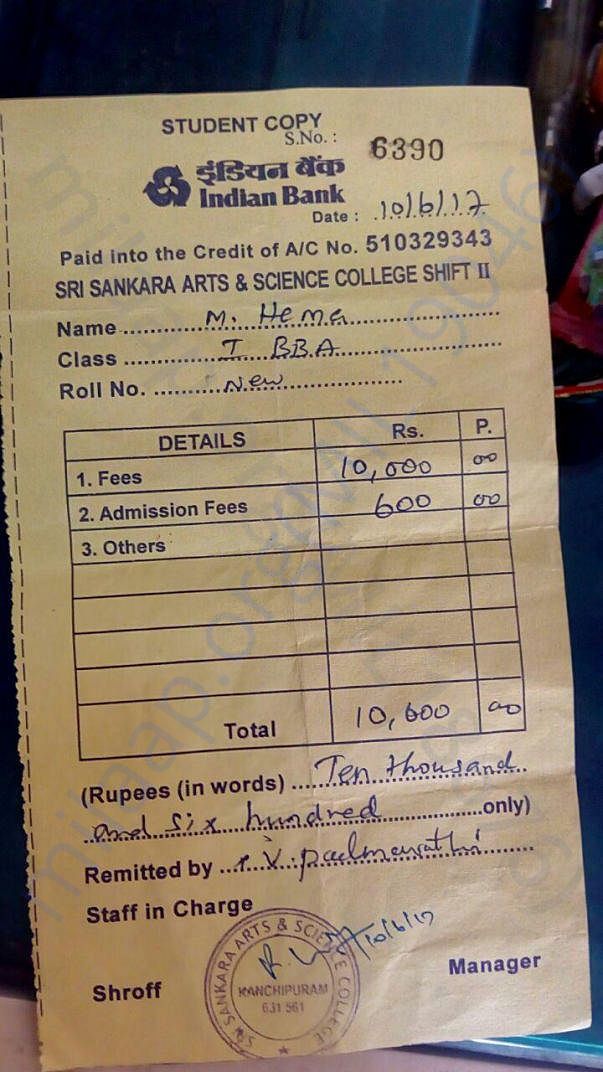 First sem fee paid by credit