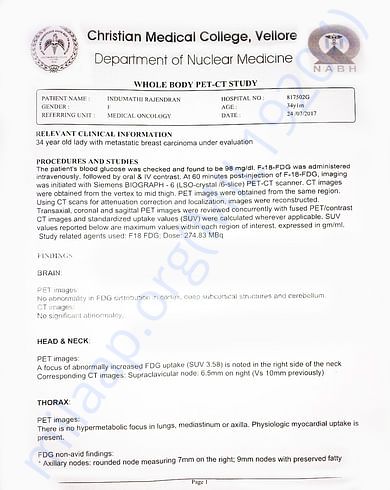 Whole Body PET-CT Study of Indhumathi - Page 1
