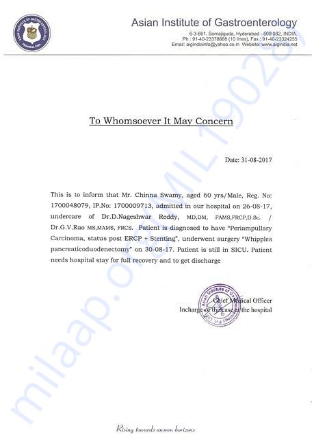 Hospital Letter 1