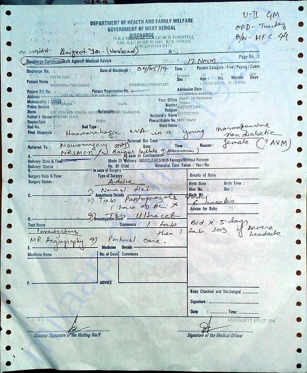 NRS Hospital initial prescription