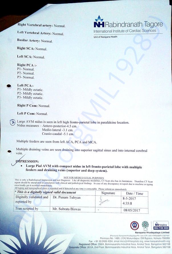 CT Angiography Report