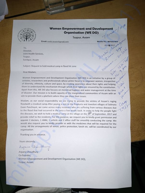Permission from Joint Health Director, Sonitpur