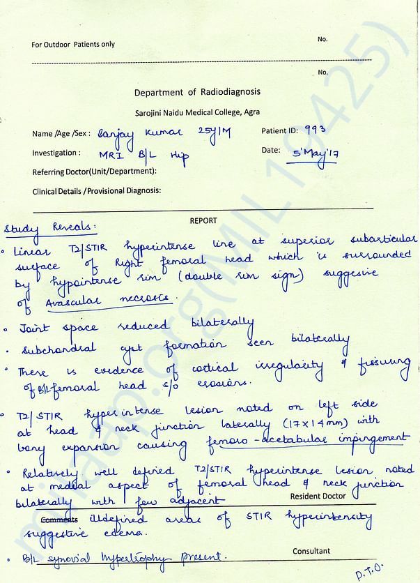 Radiologist report