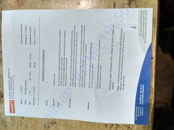 Biopsy report that diagnosed my Dad's cancer