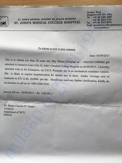 Shumi's medical expenses