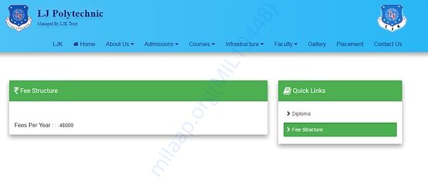 Fee structure of LJ Polytechnic