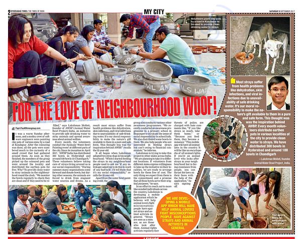 Times Of India - Covered About AWBP INDIA Project