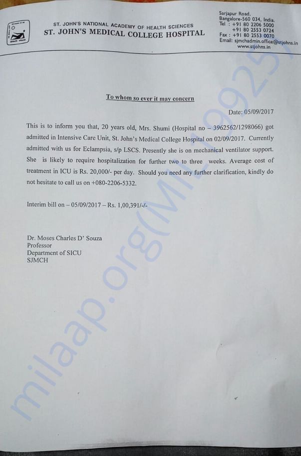 Medical Certificate for Mother