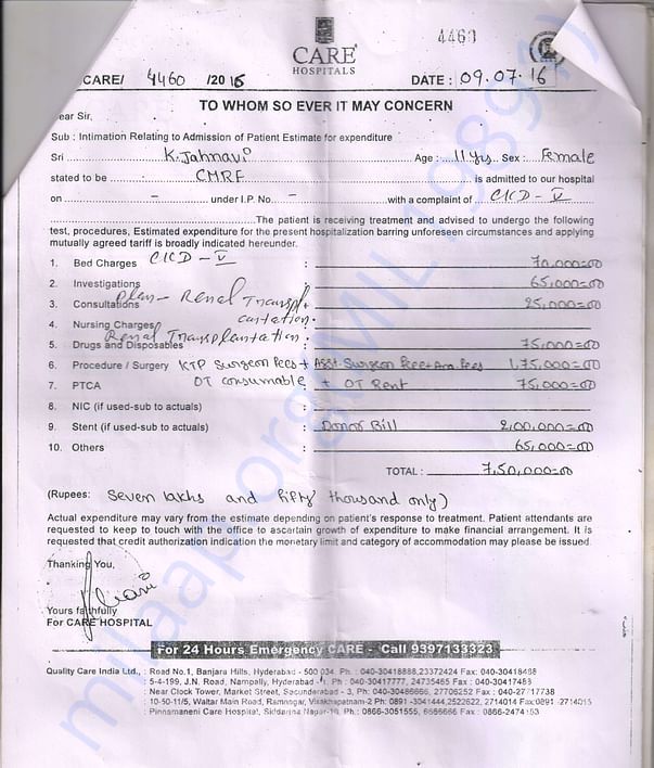 Estimation letter taken last year
