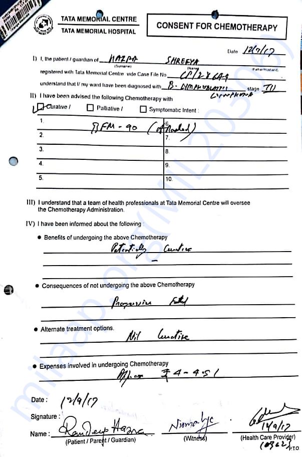 Consent for Chemotherapy