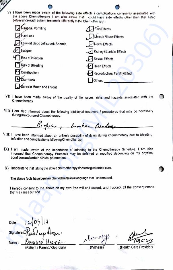 Consent for Chemotherapy