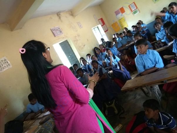 Pragati miss introducing letter writing to kids