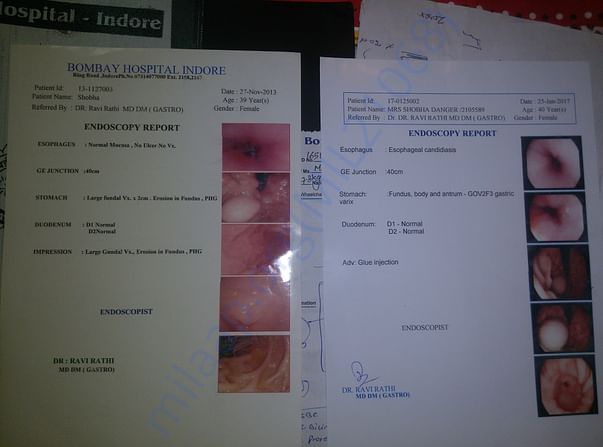Endoscopy Report from Bombay Hospital Indore