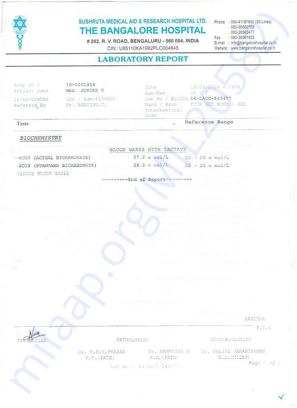 Bangalore Lab Report Biochemistry Page 2.