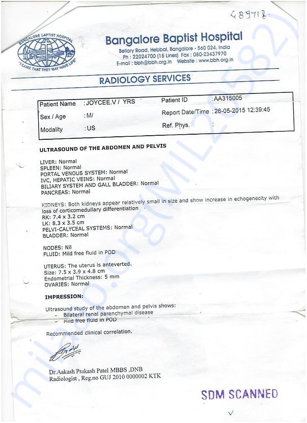 Bangalore Hospital Report.