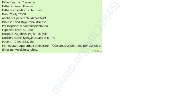 Patient and medical details