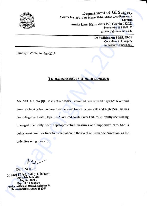 Medical certificate