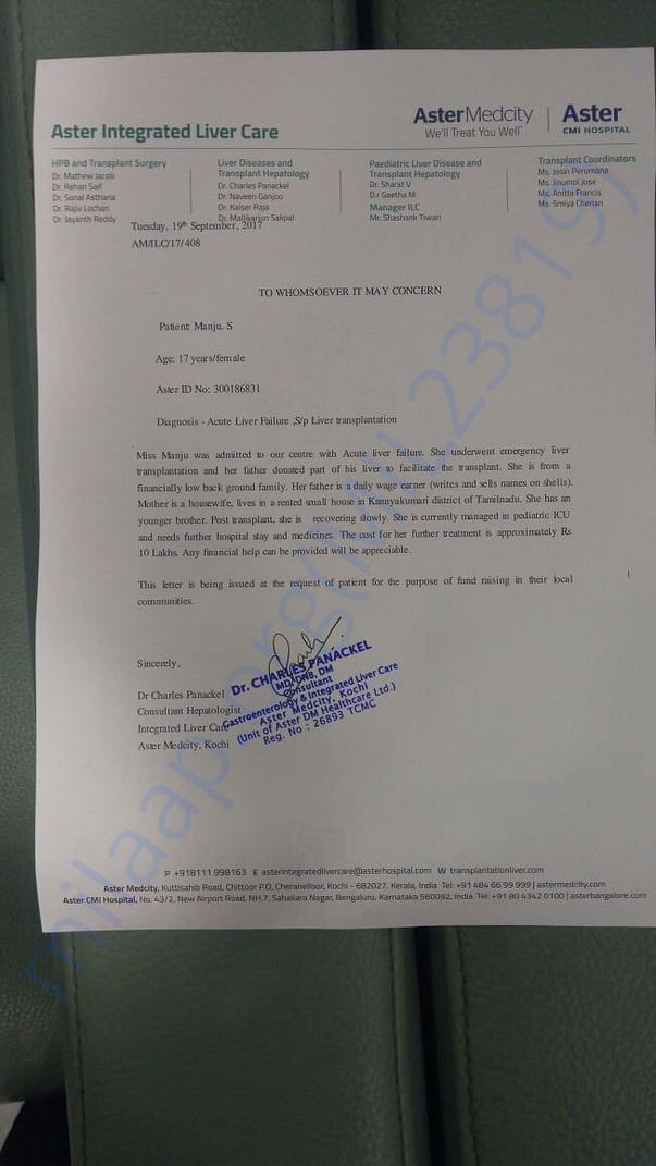 Recent Ref Letter for 10L for further treatment