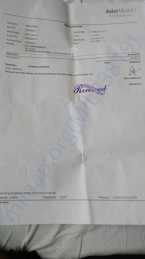 IPD bill- 18k (similar bills to be paid approximately every week)