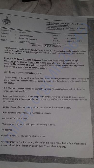 Left Kidney report