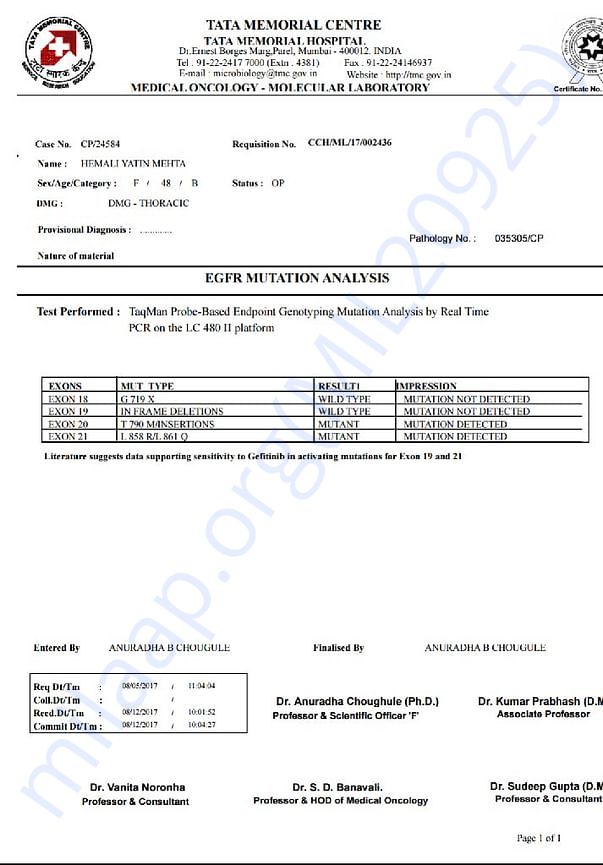 T790 Cancer - Bio Molecular Test