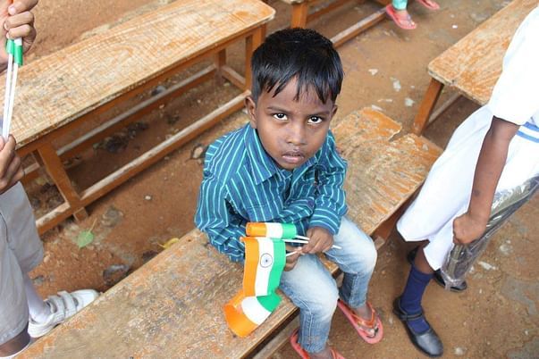 Students during Independence Day celebrations