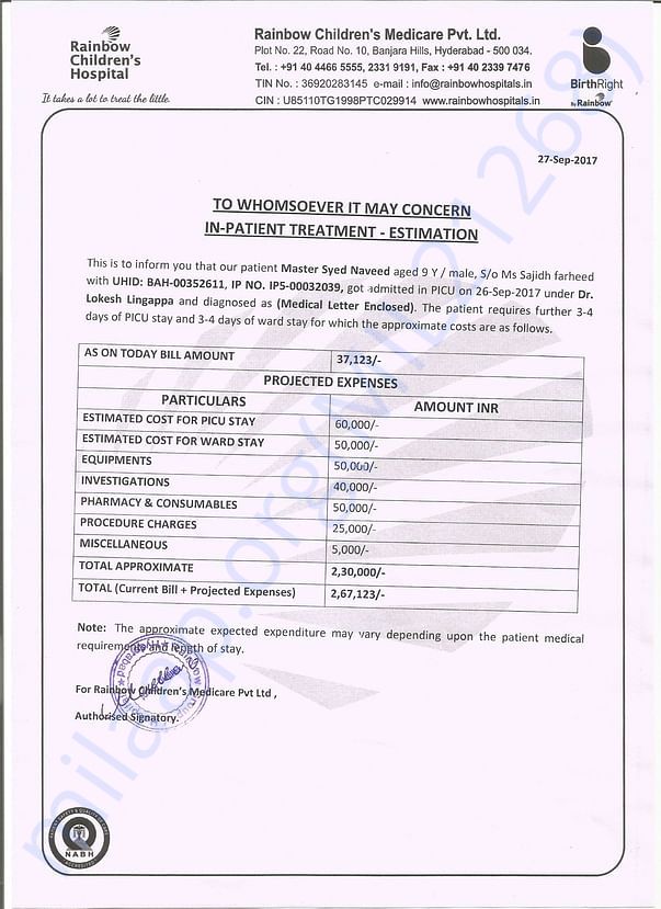 Estimation Letter