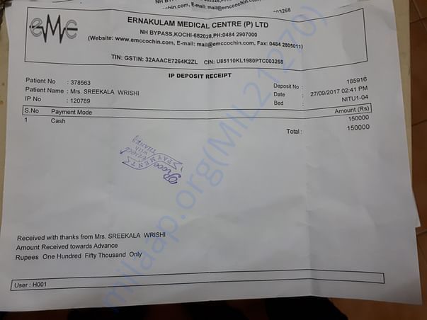Payment made for Surgery