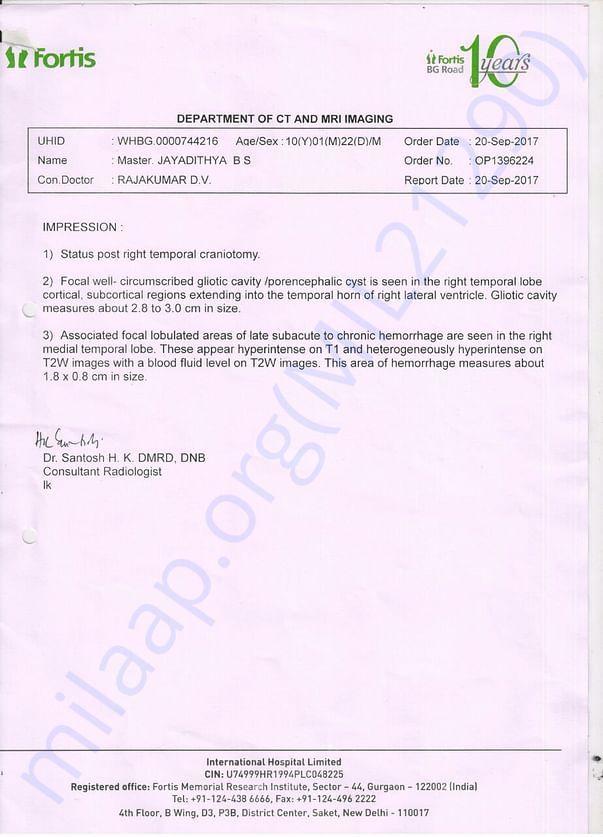 CT & MRI Report
