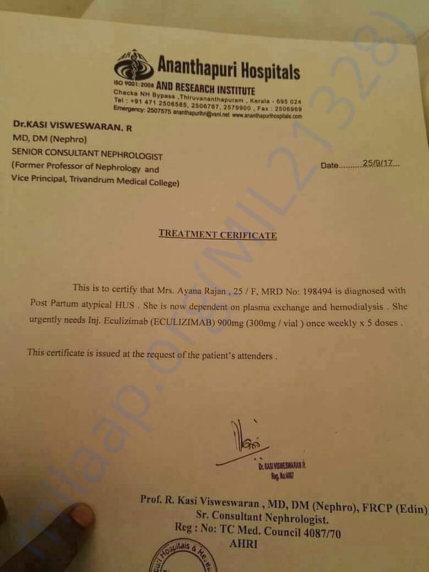 Certificate from Physician