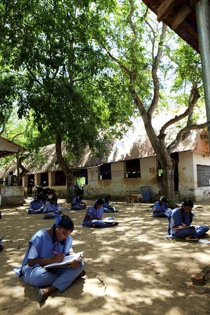 Students writing a test